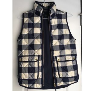 J Crew Blue/White Buffalo Vest
